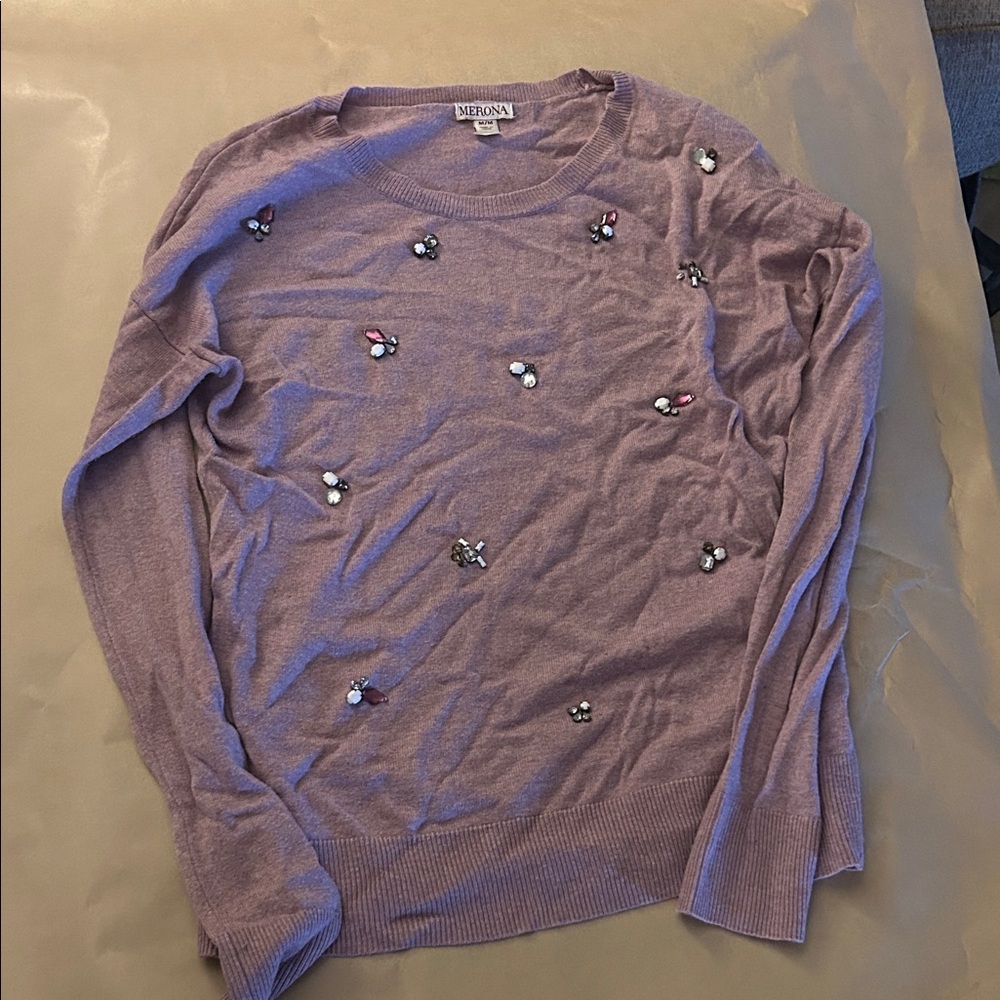 Merona Women's Purple Sweater with Embellishments